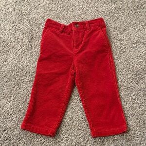 Ralph Lauren Toddler Boys Red Corduroy Trouser Pants 12 Months
